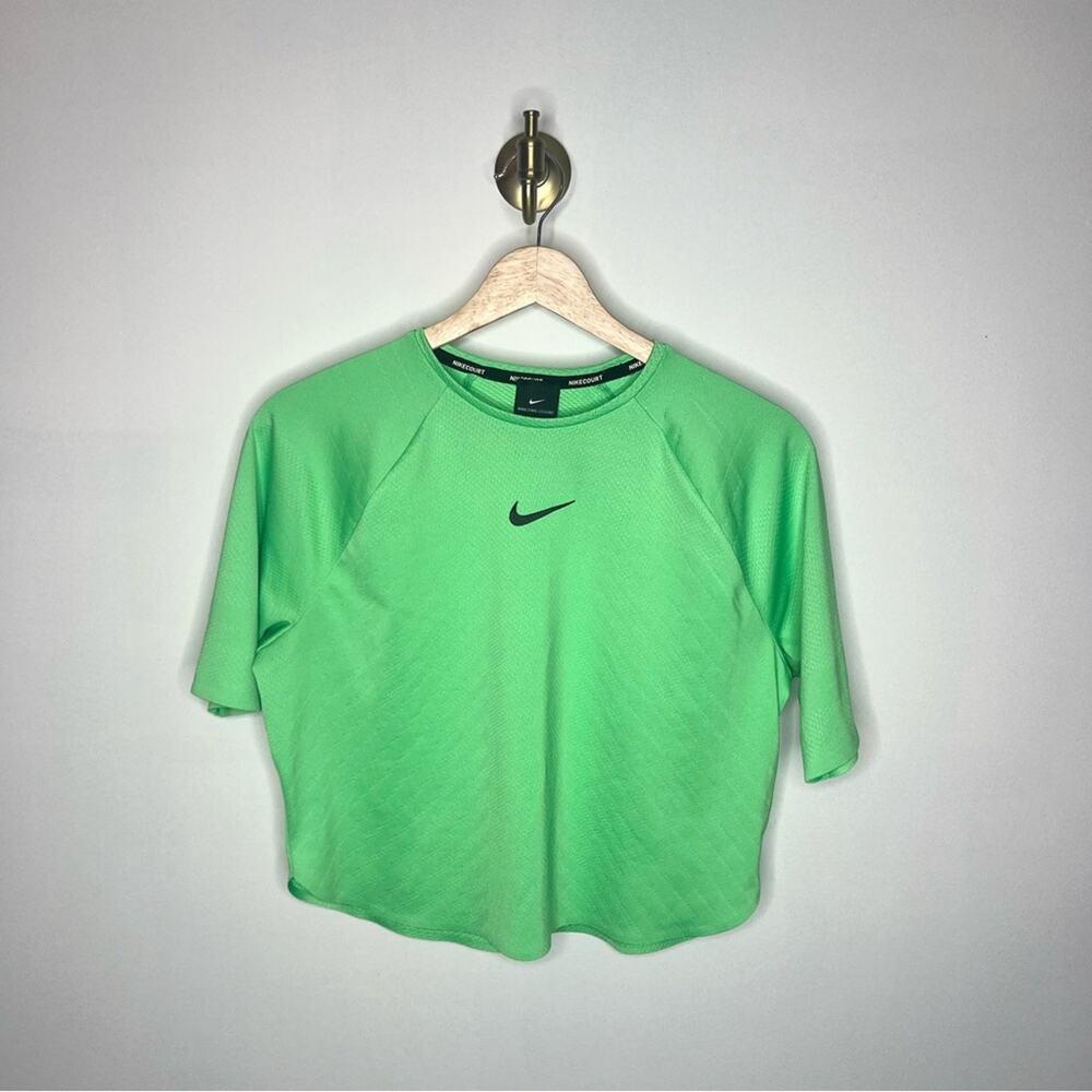 NIKE Court Lime Green Tennis Top